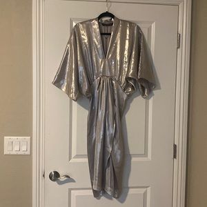 Metallic silver Zara kimono dress